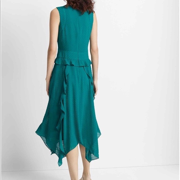 Club Monaco Swiss Dot Emerald Green Midi Dress - Picture 2 of 12